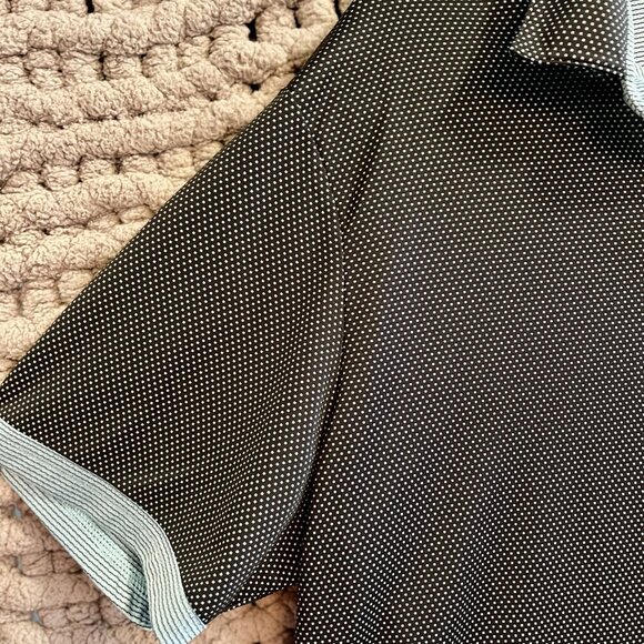 Adidas Dark Grey Polka Dot Golf Polo Shirt - Size Large - Picture 8 of 11